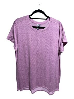 Jaclyn Intimates Women's Heathered Pink Crewneck Tee Medium